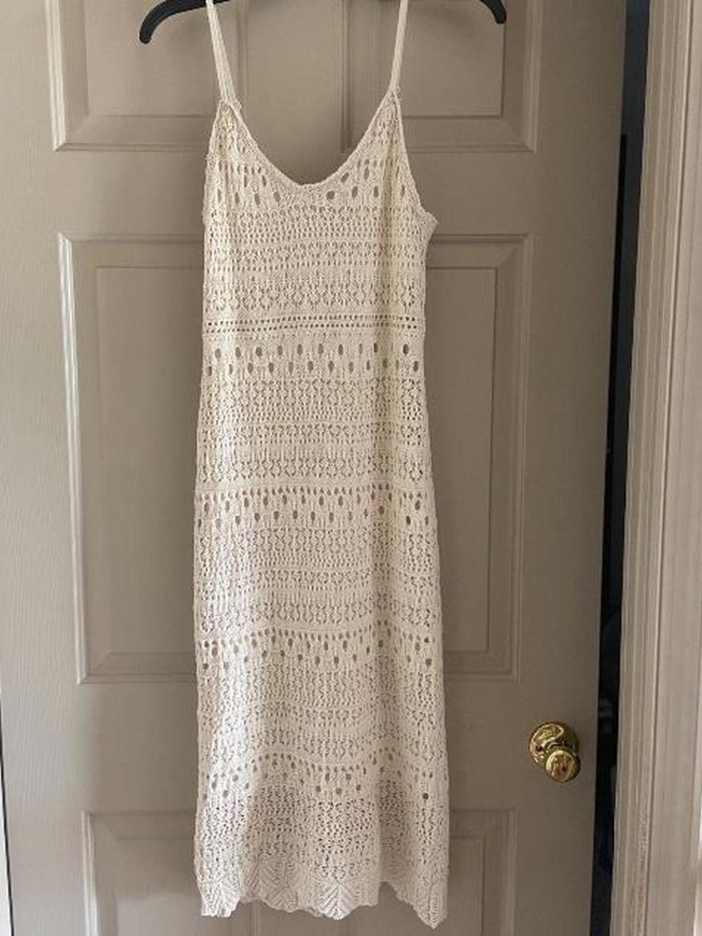 Freshman 1996 Crochet Maxi Slip Dress - Cream